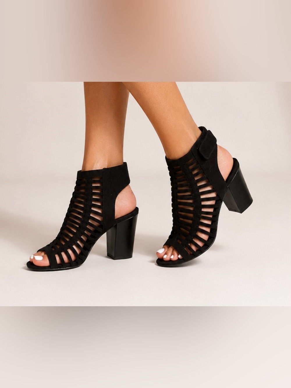 Call It Spring Vegan Mireimma Black Heeled Sandal Size 6